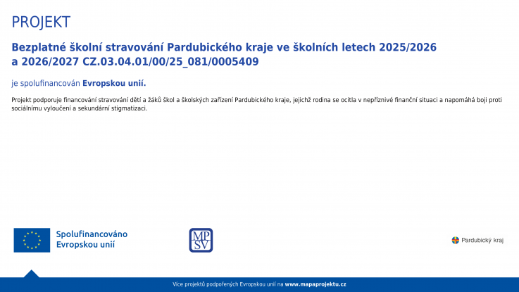 Bezplatné školní stravování